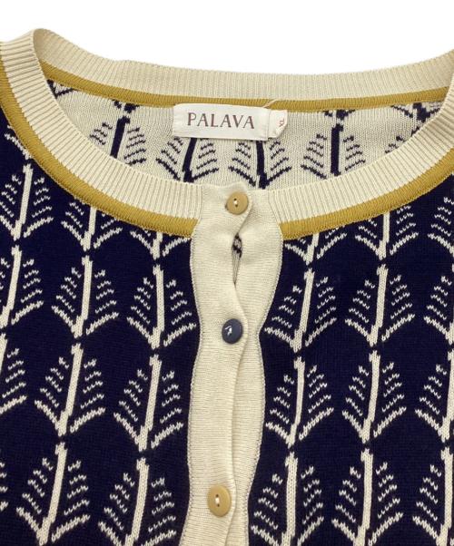PALAVA（パラバ）PALAVA (パラバ) ジャガードカーディガン ネイビー サイズ:SIZE XLの古着・服飾アイテム