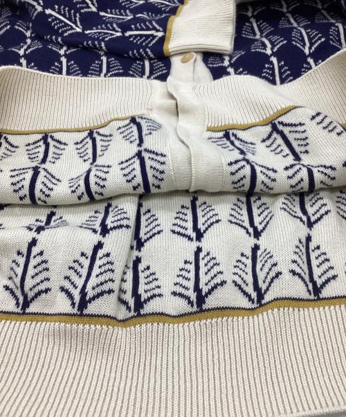 PALAVA（パラバ）PALAVA (パラバ) ジャガードカーディガン ネイビー サイズ:SIZE XLの古着・服飾アイテム