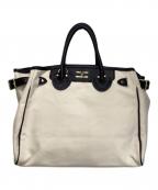 YOUNG & OLSEN The DRYGOODS STORE×green label relaxingヤングアンドオルセン ザ ドライグッズストア×グリーンレーベルリラクシング）の古着「BELTED CVS トートバッグ」｜ホワイト