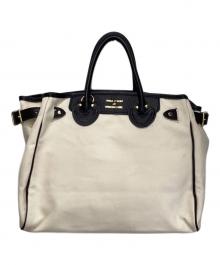 YOUNG & OLSEN The DRYGOODS STORE×green label relaxing（ヤングアンドオルセン ザ ドライグッズストア×グリーンレーベルリラクシング）の古着「BELTED CVS トートバッグ」｜ホワイト