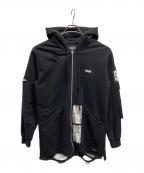 ）の古着「ダメージ加工ロングパーカー」｜ブラック