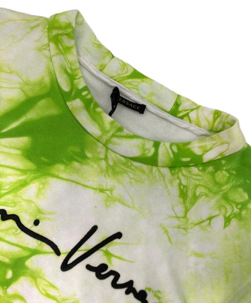 VERSACE（ヴェルサーチェ）VERSACE (ヴェルサーチェ) ロゴスウェット 黄緑 サイズ:38の古着・服飾アイテム