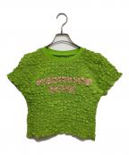 MAISON SPECIALメゾンスペシャル）の古着「Shirring Printed T-shirt」｜グリーン