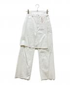 MAISON SPECIALメゾンスペシャル）の古着「Layered Wrap Denim Pants」｜ホワイト