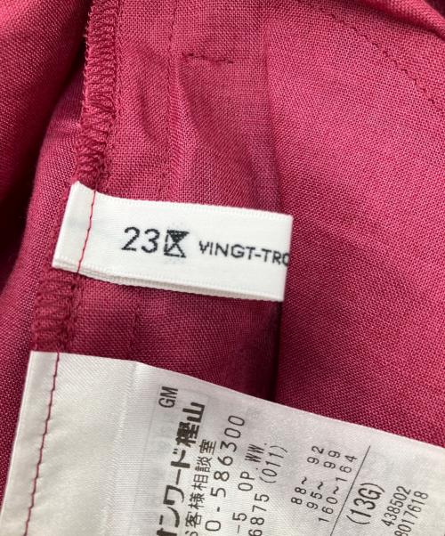 23区（ニジュウサンク）23区 (ニジュウサンク) ラミータンブラー フレンチスリーブ ワンピース ローズ サイズ:44の古着・服飾アイテム