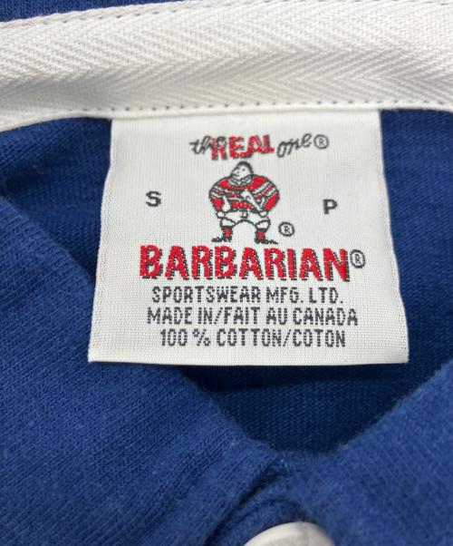 BARBARIAN（バーバリアン）BARBARIAN (バーバリアン) 長袖ポロシャツ ネイビー サイズ:Sの古着・服飾アイテム