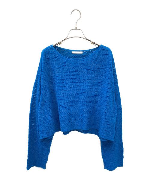 IRENISA（イレニサ）IRENISA (イレニサ) SHORT LENGTH LACE KNIT ブルー サイズ:Freeの古着・服飾アイテム