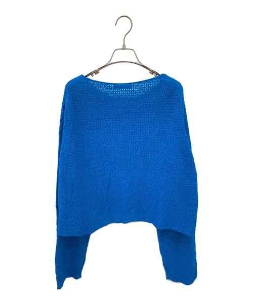 IRENISA（イレニサ）IRENISA (イレニサ) SHORT LENGTH LACE KNIT ブルー サイズ:Freeの古着・服飾アイテム