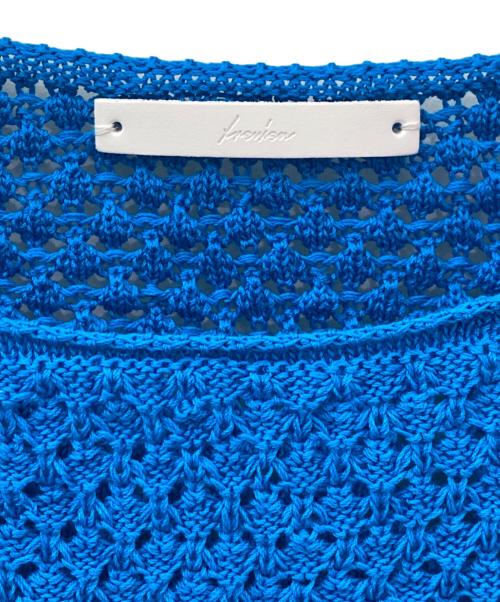 IRENISA（イレニサ）IRENISA (イレニサ) SHORT LENGTH LACE KNIT ブルー サイズ:Freeの古着・服飾アイテム