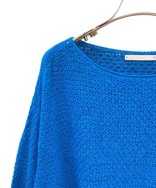 IRENISA（イレニサ）IRENISA (イレニサ) SHORT LENGTH LACE KNIT ブルー サイズ:Freeの古着・服飾アイテム