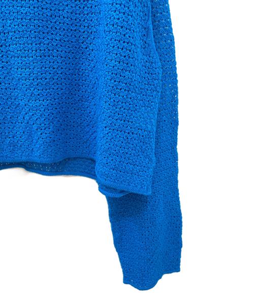 IRENISA（イレニサ）IRENISA (イレニサ) SHORT LENGTH LACE KNIT ブルー サイズ:Freeの古着・服飾アイテム