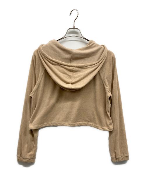 emmi atelier（エミアトリエ）emmi atelier (エミアトリエ) PLAX クロップド丈パイルパーカー ベージュ サイズ:Freeの古着・服飾アイテム