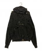WE11DONEウェルダン）の古着「DISTRESSED LOGO HOODIE」｜ブラック
