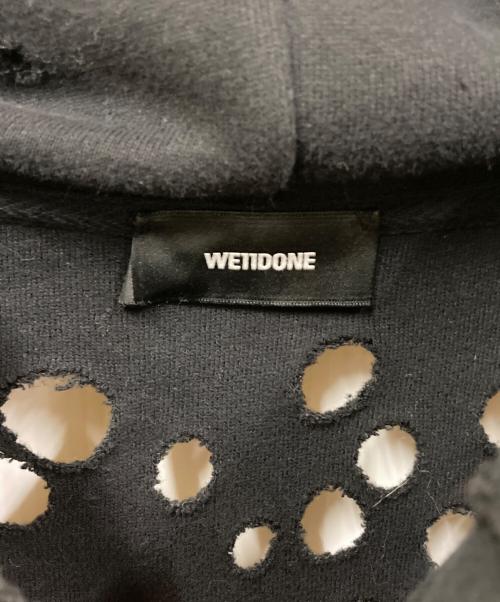 WE11DONE（ウェルダン）WE11DONE (ウェルダン) DISTRESSED LOGO HOODIE ブラック サイズ:SIZE Mの古着・服飾アイテム