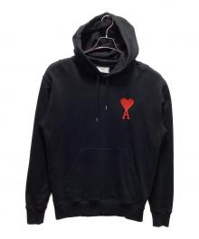 ami（アミ）の古着「LARGE HEART LOGO HOODIE」｜ブラック