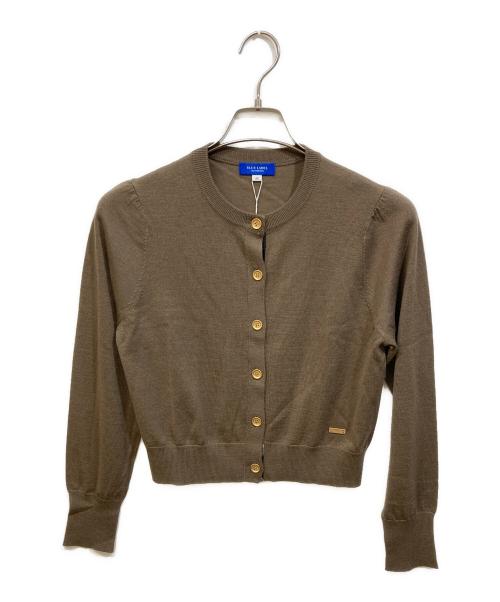 BLUE LABEL CRESTBRIDGE（ブルーレーベルクレストブリッジ）BLUE LABEL CRESTBRIDGE (ブルーレーベルクレストブリッジ) クルーネックカーディガン ブラウン サイズ:SIZE 38の古着・服飾アイテム