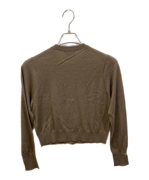 BLUE LABEL CRESTBRIDGE（ブルーレーベルクレストブリッジ）BLUE LABEL CRESTBRIDGE (ブルーレーベルクレストブリッジ) クルーネックカーディガン ブラウン サイズ:SIZE 38の古着・服飾アイテム