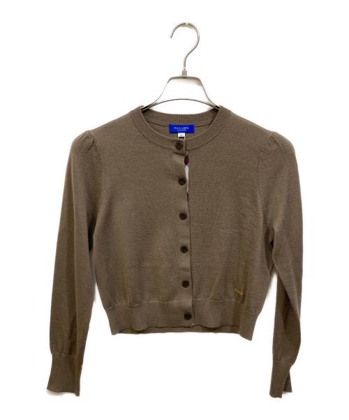 BLUE LABEL CRESTBRIDGE（ブルーレーベルクレストブリッジ）BLUE LABEL CRESTBRIDGE (ブルーレーベルクレストブリッジ) クルーネックカーディガン ライトブラウン サイズ:SIZE 38の古着・服飾アイテム