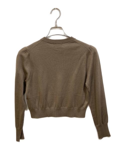 BLUE LABEL CRESTBRIDGE（ブルーレーベルクレストブリッジ）BLUE LABEL CRESTBRIDGE (ブルーレーベルクレストブリッジ) クルーネックカーディガン ライトブラウン サイズ:SIZE 38の古着・服飾アイテム