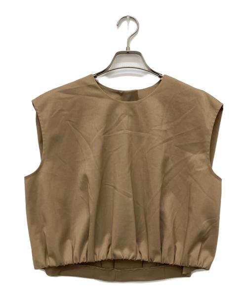 Noble（ノーブル）Noble (ノーブル) エステルツイルショートレングスブラウス ベージュ サイズ:Freeの古着・服飾アイテム