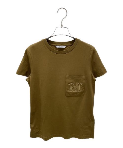 MaxMara（マックスマーラ）MaxMara (マックスマーラ) M刺繍ポケットTシャツ オリーブ サイズ:XSの古着・服飾アイテム