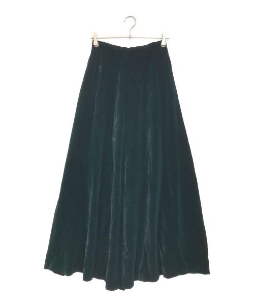 Christian Dior（クリスチャン ディオール）Christian Dior (クリスチャン ディオール) ベロアロングスカート グリーン サイズ:Lの古着・服飾アイテム
