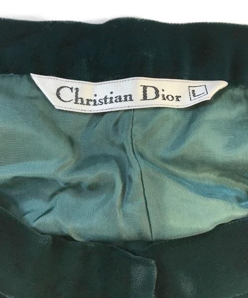 Christian Dior（クリスチャン ディオール）Christian Dior (クリスチャン ディオール) ベロアロングスカート グリーン サイズ:Lの古着・服飾アイテム
