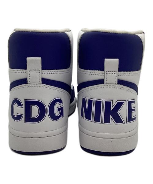 NIKE（ナイキ）NIKE (ナイキ) COMME des GARCONS HOMME PLUS (コムデギャルソンオムプリュス) Terminator High スニーカー ネイビー×ホワイト サイズ:27.5の古着・服飾アイテム