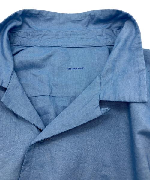 SH（エスエイチ）SH (エスエイチ) SHORT SLEEVE OPEN COLLAR SHIRT スカイブルー サイズ:Lの古着・服飾アイテム