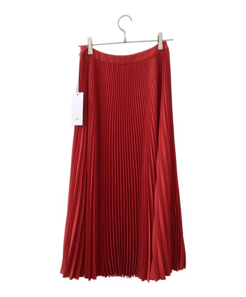 Graphpaper（グラフペーパー）Graphpaper (グラフペーパー) Satin Pleats Skirt レッド サイズ:00 未使用品の古着・服飾アイテム