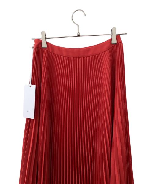 Graphpaper（グラフペーパー）Graphpaper (グラフペーパー) Satin Pleats Skirt レッド サイズ:00 未使用品の古着・服飾アイテム