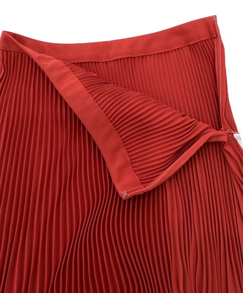 Graphpaper（グラフペーパー）Graphpaper (グラフペーパー) Satin Pleats Skirt レッド サイズ:00 未使用品の古着・服飾アイテム