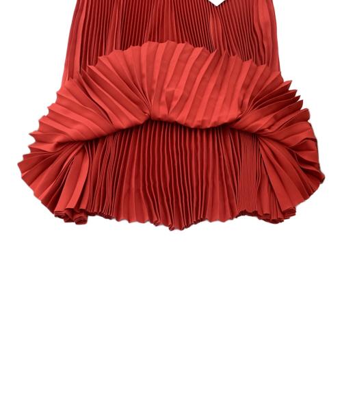 Graphpaper（グラフペーパー）Graphpaper (グラフペーパー) Satin Pleats Skirt レッド サイズ:00 未使用品の古着・服飾アイテム