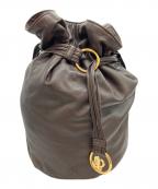 LOEWEロエベ）の古着「巾着レザーショルダーバッグ」｜ブラウン