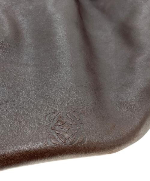 LOEWE（ロエベ）LOEWE (ロエベ) 巾着レザーショルダーバッグ ブラウンの古着・服飾アイテム