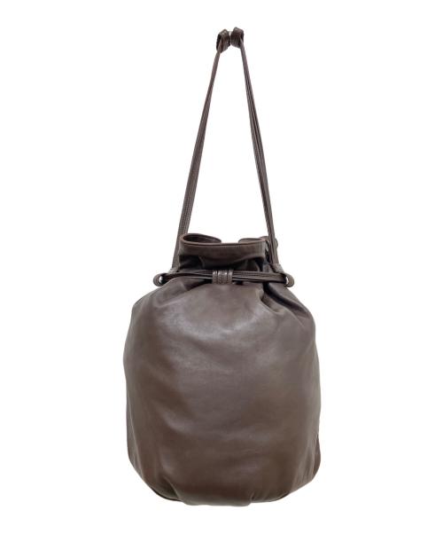 LOEWE（ロエベ）LOEWE (ロエベ) 巾着レザーショルダーバッグ ブラウンの古着・服飾アイテム