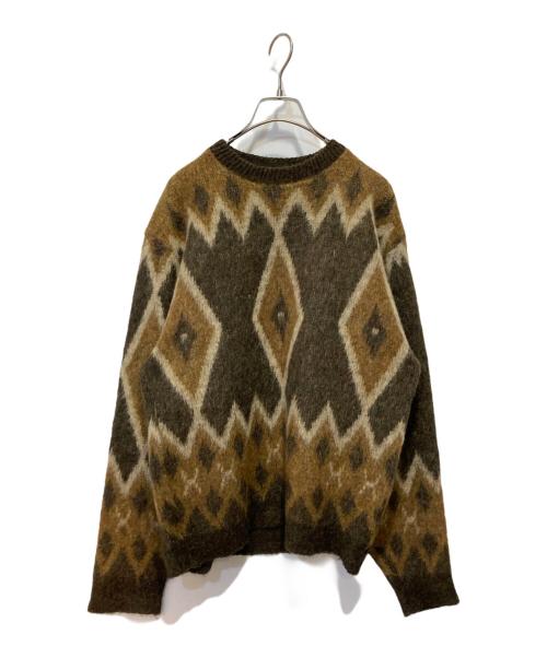 BRENT（ブレント）brent (ブレント) アーガイルニット ブラウン サイズ:Ｍの古着・服飾アイテム