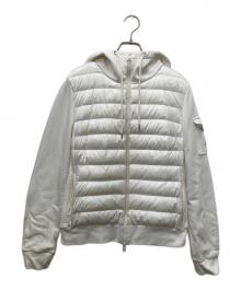 MONCLER（モンクレール）の古着「スウェット切替ダウンフーディ」｜ホワイト