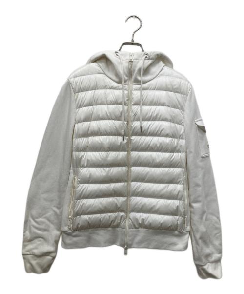 MONCLER（モンクレール）MONCLER (モンクレール) スウェット切替ダウンフーディ ホワイト サイズ:Mの古着・服飾アイテム