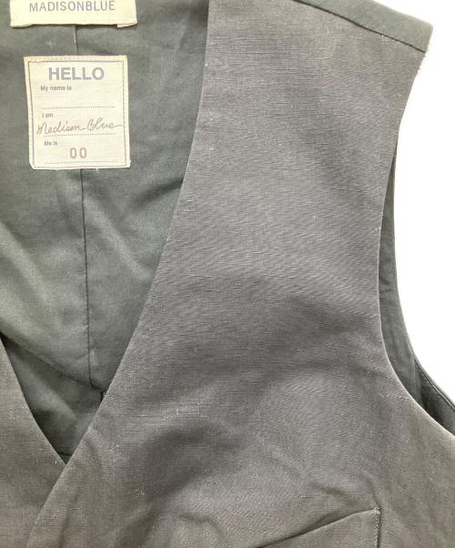 MADISON BLUE（マディソンブルー）MADISON BLUE (マディソンブルー) リネン混ベスト ブラック サイズ:00の古着・服飾アイテム