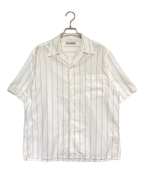 WACKO MARIA（ワコマリア）WACKO MARIA (ワコマリア) SOKTAS / STRIPED OPEN COLLAR SHIRT (TYPE-2) ホワイト×レッド サイズ:Sの古着・服飾アイテム