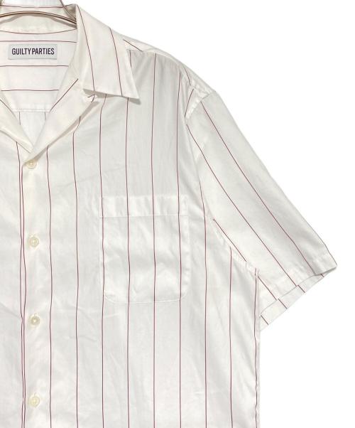 WACKO MARIA（ワコマリア）WACKO MARIA (ワコマリア) SOKTAS / STRIPED OPEN COLLAR SHIRT (TYPE-2) ホワイト×レッド サイズ:Sの古着・服飾アイテム