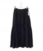 HER LIP TOハーリップトゥ）の古着「High-Waist Tiered Long Skirt」｜ブラック