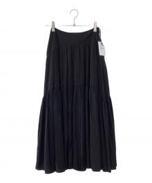 HER LIP TO（ハーリップトゥ）の古着「High-Waist Tiered Long Skirt」｜ブラック