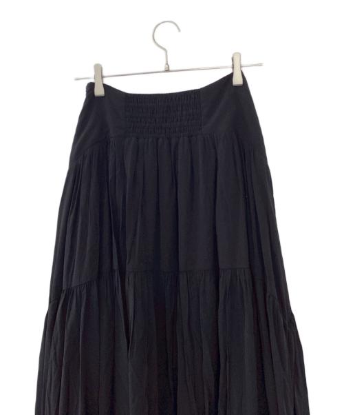 HER LIP TO（ハーリップトゥ）HER LIP TO (ハーリップトゥ) High-Waist Tiered Long Skirt ブラック サイズ:S 未使用品の古着・服飾アイテム