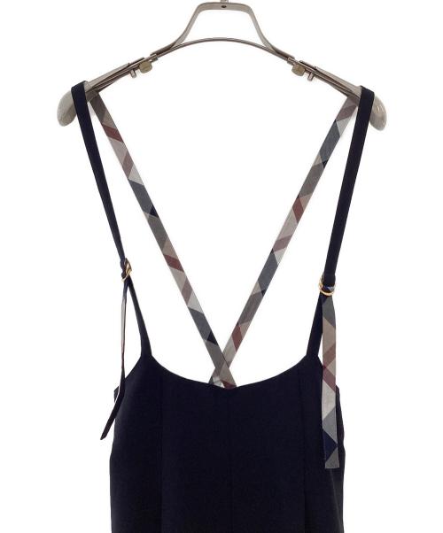 BLUE LABEL CRESTBRIDGE（ブルーレーベルクレストブリッジ）BLUE LABEL CRESTBRIDGE (ブルーレーベルクレストブリッジ) マットツイルサロペット ネイビー サイズ:38の古着・服飾アイテム