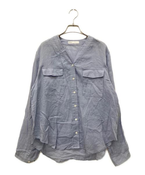 Noble（ノーブル）Noble (ノーブル) ラミーシアーVカラーシャツ ライトブルー サイズ:Freeの古着・服飾アイテム