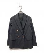 Nobleノーブル）の古着「麻ストレッチピークドラペルダブルジャケット」｜グレー