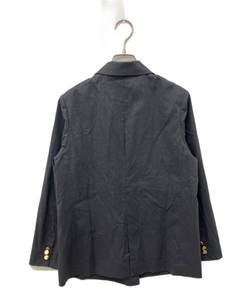 Noble（ノーブル）Noble (ノーブル) 麻ストレッチピークドラペルダブルジャケット グレー サイズ:38の古着・服飾アイテム