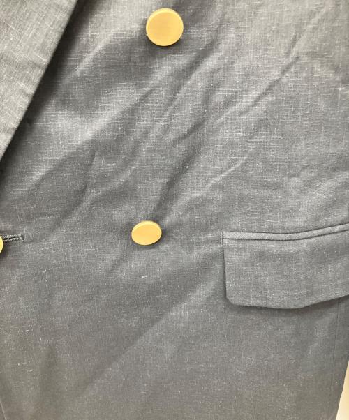 Noble（ノーブル）Noble (ノーブル) 麻ストレッチピークドラペルダブルジャケット グレー サイズ:38の古着・服飾アイテム